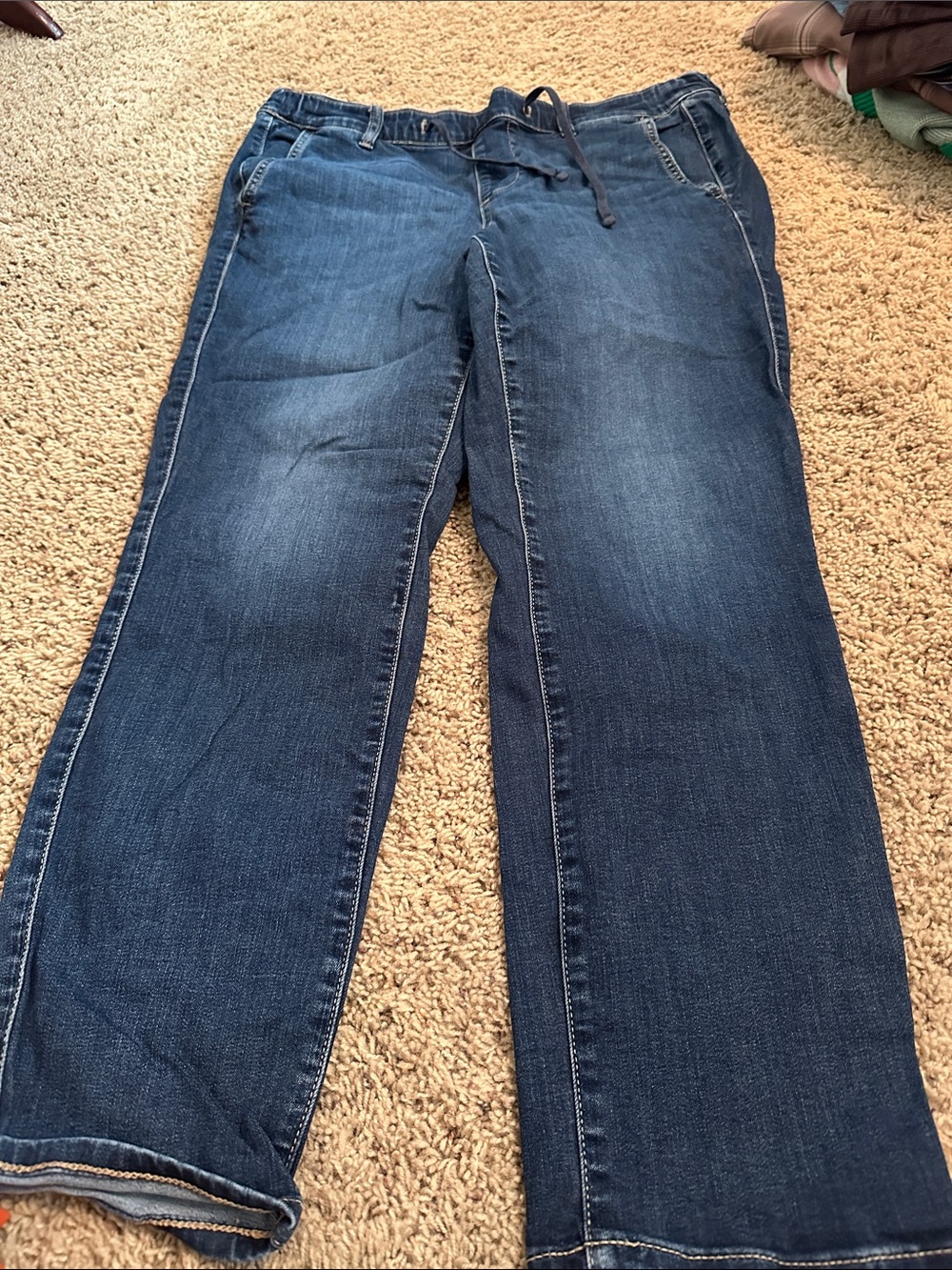 torrid Dark Blue Boyfriend Jeans with Drawstring Waist